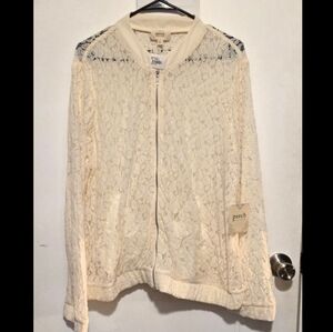 Perch By Blu Pepper - Women's Cream Lace Sweater - Size :: 3XL (fits small) NWT